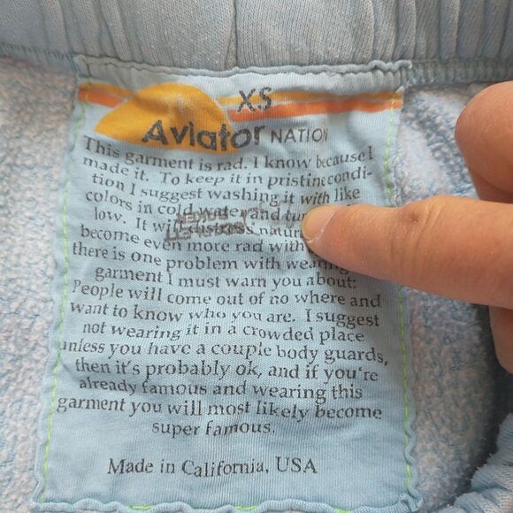 Aviator Nation Sweatpants Joggers Womens XS Blue 5-Stripe*Stains - Picture 8 of 13